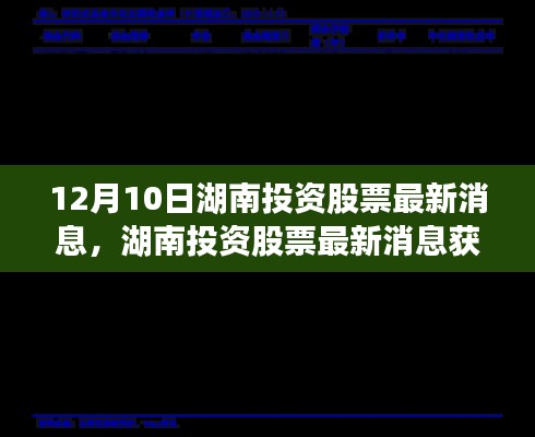 湖南投资股票最新消息获取指南，初学者与进阶用户适用（12月10日动态）