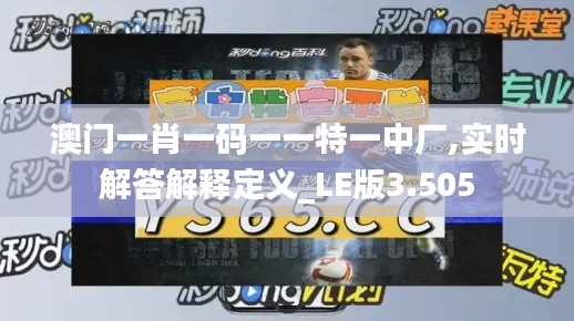 澳门一肖一码一一特一中厂,实时解答解释定义_LE版3.505