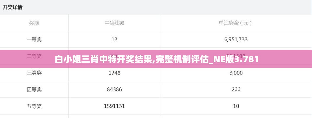 白小姐三肖中特开奖结果,完整机制评估_NE版3.781