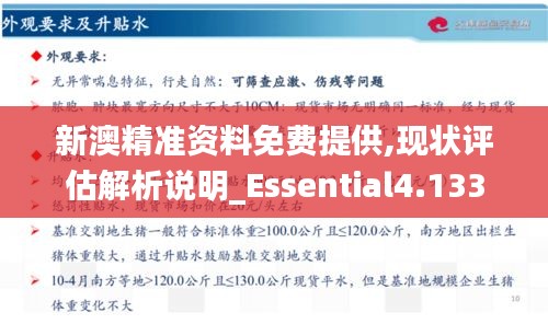 新澳精准资料免费提供,现状评估解析说明_Essential4.133
