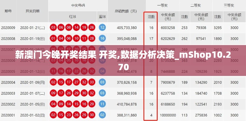 新澳门今晚开奖结果 开奖,数据分析决策_mShop10.270