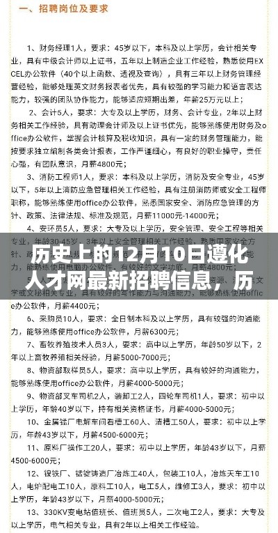 历史上的12月10日遵化人才网最新招聘信息解析