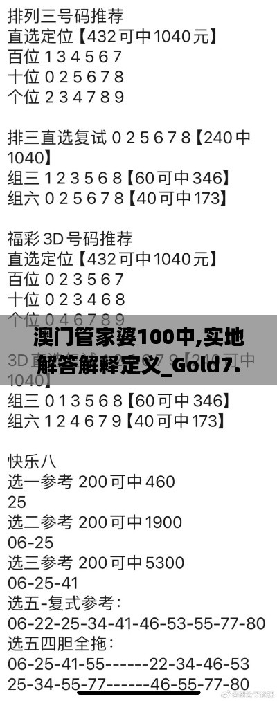 澳门管家婆100中,实地解答解释定义_Gold7.970