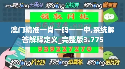 澳门精准一肖一码一一中,系统解答解释定义_完整版3.775