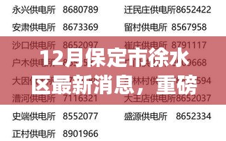 重磅揭秘，保定市徐水区12月最新消息汇总