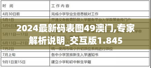 2024最新码表图49澳门,专家解析说明_交互版1.845