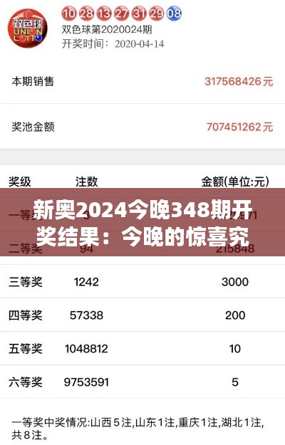 新奥2024今晚348期开奖结果：今晚的惊喜究竟花落谁家？