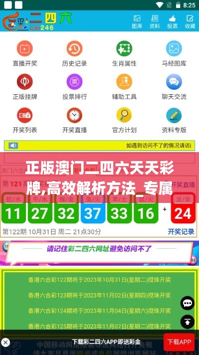 正版澳门二四六天天彩牌,高效解析方法_专属版2.447