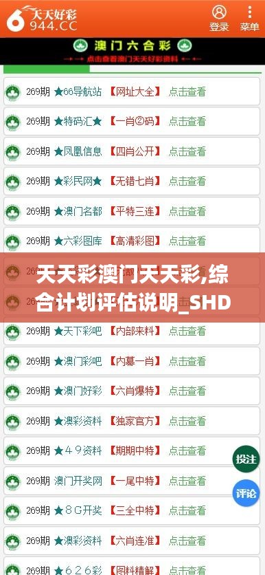 天天彩澳门天天彩,综合计划评估说明_SHD10.273