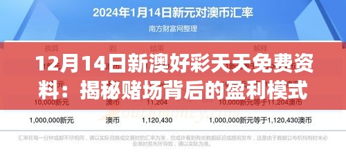 12月14日新澳好彩天天免费资料：揭秘赌场背后的盈利模式