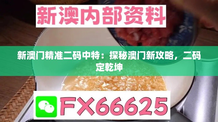 新澳门精准二码中特：探秘澳门新攻略，二码定乾坤