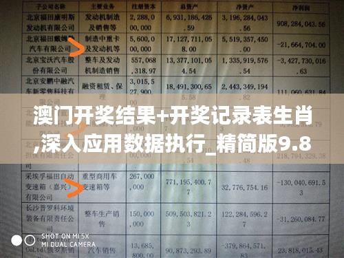 澳门开奖结果+开奖记录表生肖,深入应用数据执行_精简版9.884