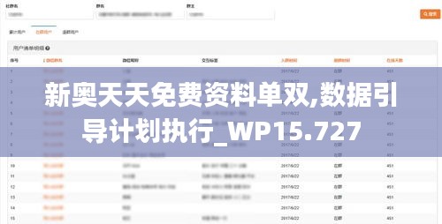 新奥天天免费资料单双,数据引导计划执行_WP15.727