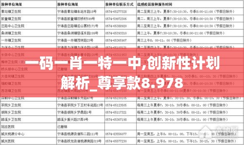 一码一肖一特一中,创新性计划解析_尊享款8.978