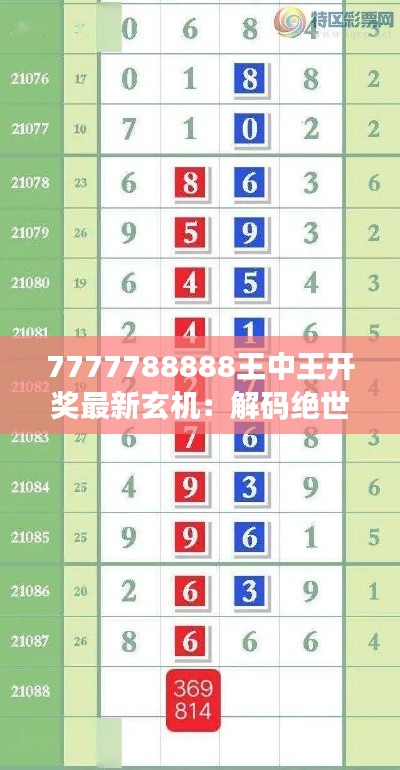 7777788888王中王开奖最新玄机：解码绝世幸运号码背后的神秘魅力