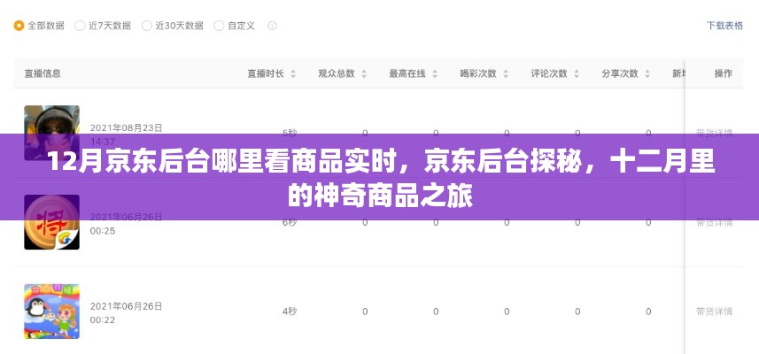 京东后台探秘，十二月神奇商品实时追踪之旅