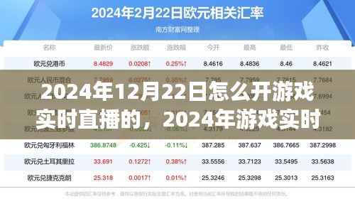 2024年游戏实时直播开启策略与观点探讨，从12月22日的直播实践出发