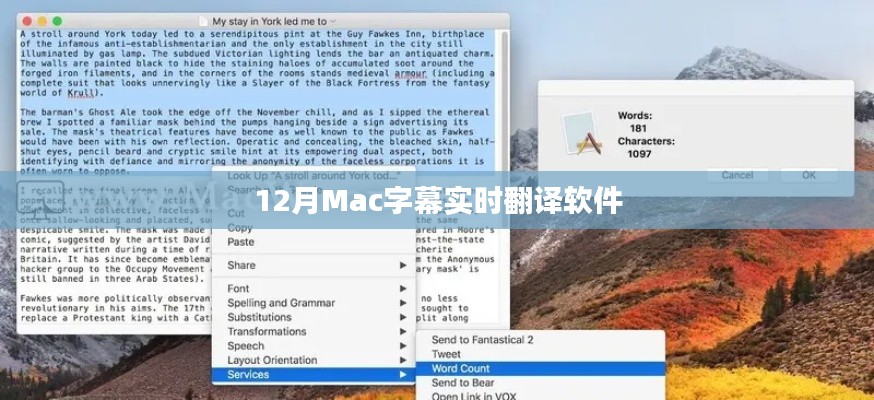 Mac字幕实时翻译软件使用指南