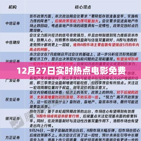 12月27日热点电影免费观看，不容错过！