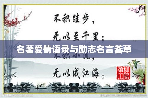 名著爱情语录与励志名言荟萃