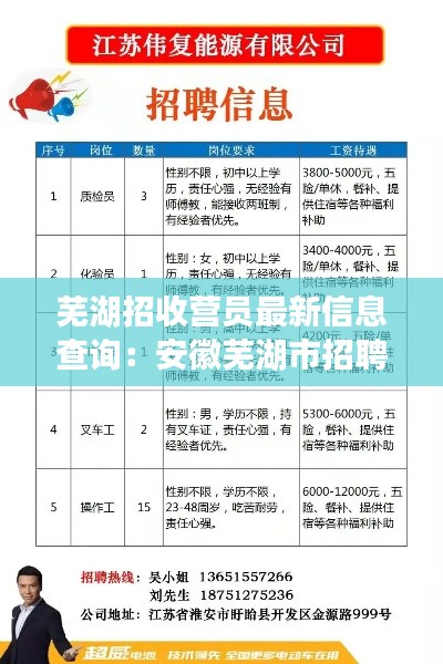 芜湖招收营员最新信息查询：安徽芜湖市招聘信息 