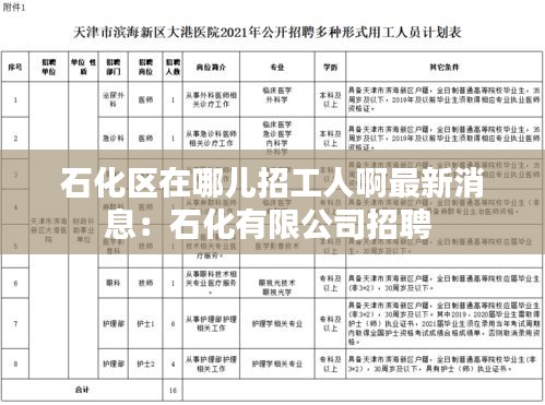 石化区在哪儿招工人啊最新消息：石化有限公司招聘 