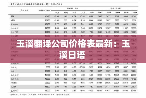 玉溪翻译公司价格表最新：玉溪日语 