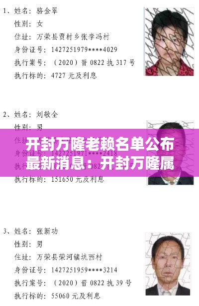 开封万隆老赖名单公布最新消息：开封万隆属于哪里 