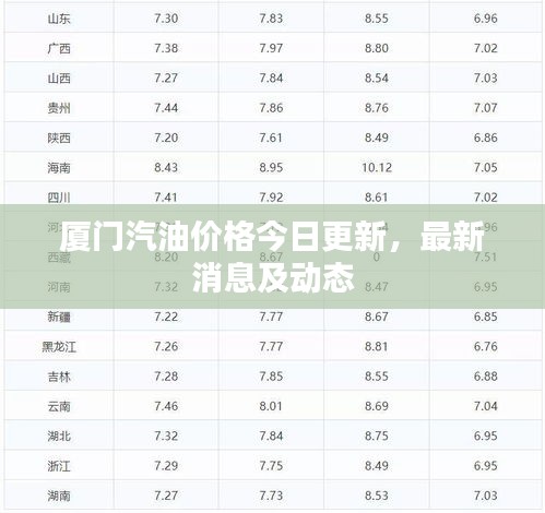 厦门汽油价格今日更新，最新消息及动态