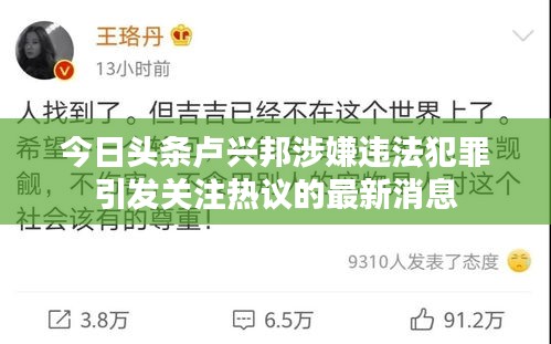 今日头条卢兴邦涉嫌违法犯罪引发关注热议的最新消息