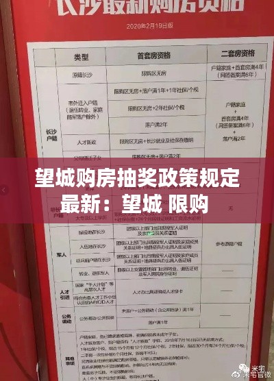 望城购房抽奖政策规定最新：望城 限购 