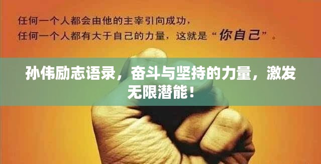 孙伟励志语录，奋斗与坚持的力量，激发无限潜能！