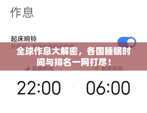全球作息大解密，各国睡眠时间与排名一网打尽！