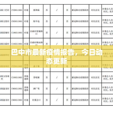 巴中市最新疫情报告，今日动态更新