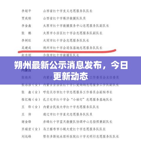 朔州最新公示消息发布，今日更新动态