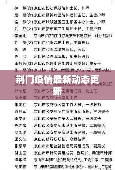 荆门疫情最新动态更新