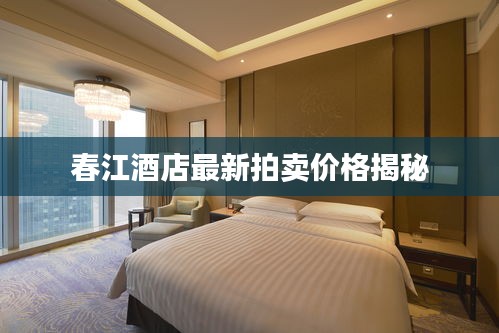 春江酒店最新拍卖价格揭秘
