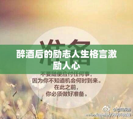 醉酒后的励志人生格言激励人心