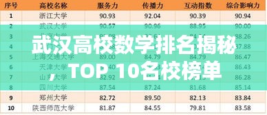 武汉高校数学排名揭秘，TOP 10名校榜单