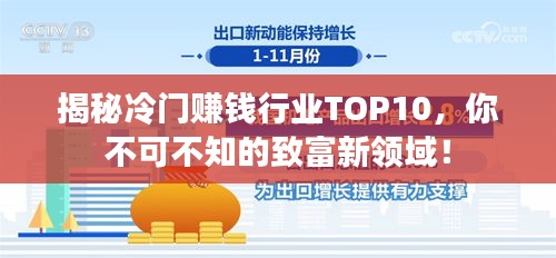 揭秘冷门赚钱行业TOP10，你不可不知的致富新领域！