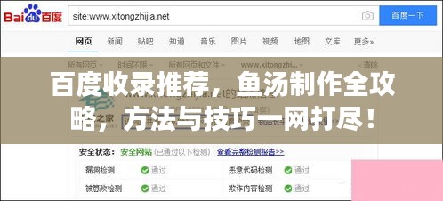 百度收录推荐，鱼汤制作全攻略，方法与技巧一网打尽！