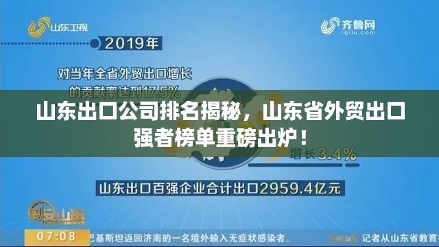 山东出口公司排名揭秘，山东省外贸出口强者榜单重磅出炉！