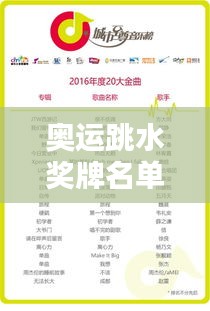 奥运跳水奖牌名单揭晓，荣耀榜单新鲜出炉！