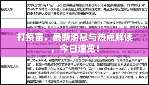 打疫苗，最新消息与热点解读，今日速览！