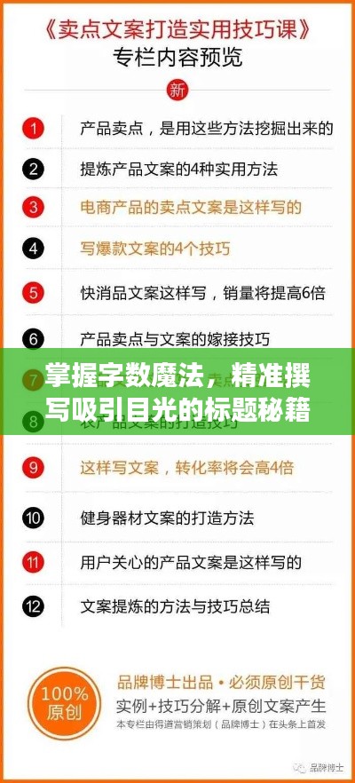 掌握字数魔法，精准撰写吸引目光的标题秘籍！