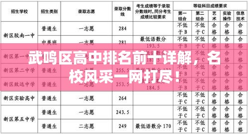 武鸣区高中排名前十详解，名校风采一网打尽！