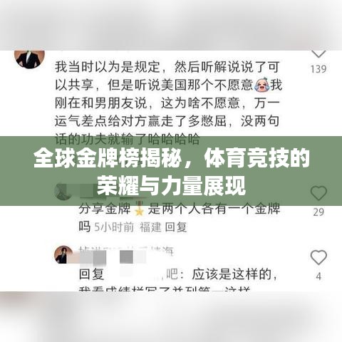 全球金牌榜揭秘，体育竞技的荣耀与力量展现