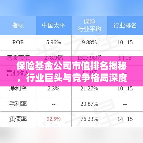 保险基金公司市值排名揭秘，行业巨头与竞争格局深度剖析