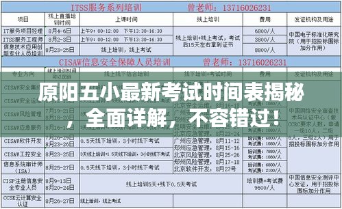 原阳五小最新考试时间表揭秘，全面详解，不容错过！