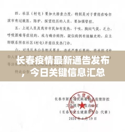 长春疫情最新通告发布，今日关键信息汇总